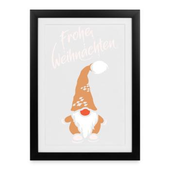 Merry Christmas Symbol Imp Icon White Beard - Framed poster (27 × 37 cm) - black - Front