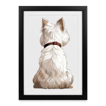 Terrier blanc des Highlands de l’Ouest - Affiche encadrée (27 × 37 cm) - noir - Devant