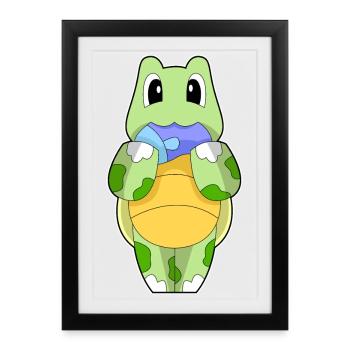 Poisson-tortue - Affiche encadrée (27 × 37 cm) - noir - Devant