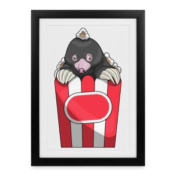 Maïs soufflé taupe - Affiche encadrée (27 × 37 cm) - noir - Devant