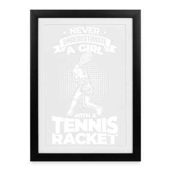 Joueur de tennis - Affiche encadrée (27 × 37 cm) - noir - Devant