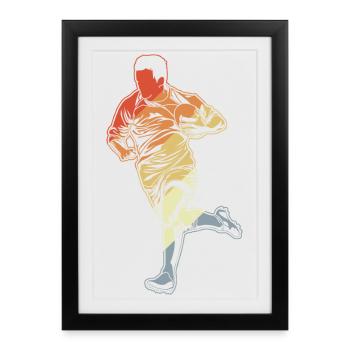 Croquis de rugby - Affiche encadrée (27 × 37 cm) - noir - Devant