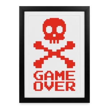 Fin de partie (rouge) - Affiche encadrée (27 × 37 cm) - noir - Devant