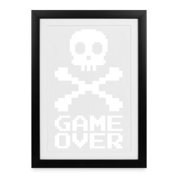Fin de partie (blanc) - Affiche encadrée (27 × 37 cm) - noir - Devant