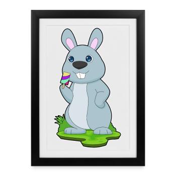 Popsicles lapin - Affiche encadrée (27 × 37 cm) - noir - Devant