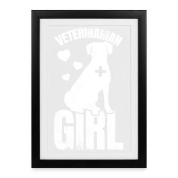 Vétérinaire - Affiche encadrée (27 × 37 cm) - noir - Devant