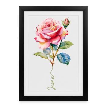 Painted Pink with Vibrant Details - Framed poster (27 × 37 cm) - black - Front