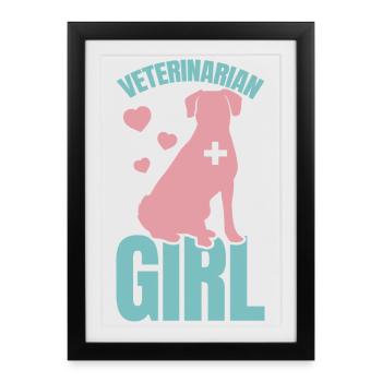 Vétérinaire - Affiche encadrée (27 × 37 cm) - noir - Devant