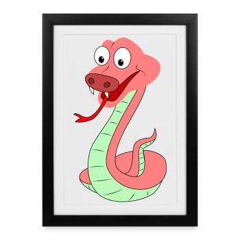 Drôle de serpent - Affiche encadrée (27 × 37 cm) - noir - Devant