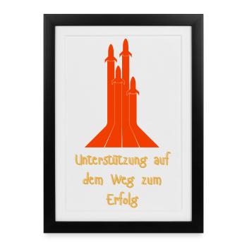 Support on the way to success - Framed poster (27 × 37 cm) - black - Front