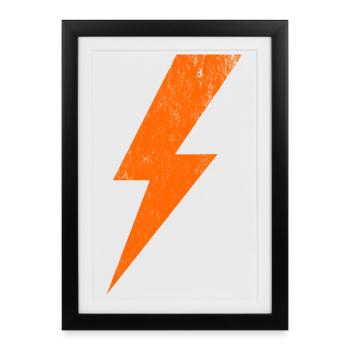 Leuchtender Blitz Design - Gerahmtes Poster (27 × 37 cm) - Schwarz - Vorne