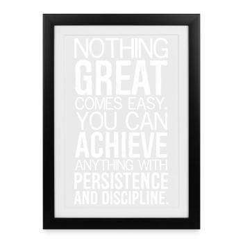 rien de grand n'est facile, on peut tout accomplir - Affiche encadrée (27 × 37 cm) - noir - Devant