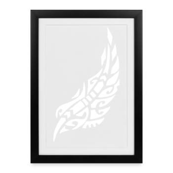 White Bird Feather - Framed poster (27 × 37 cm) - black - Front