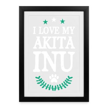 Akita Inu - Framed poster (27 × 37 cm) - black - Front