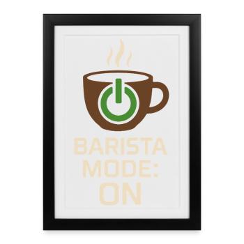 Barista Espresso Crew Café Slinger Latte - Affiche encadrée (27 × 37 cm) - noir - Devant