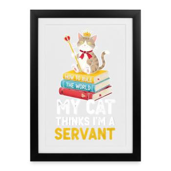 Motif de règle de couronne de chaton - Affiche encadrée (27 × 37 cm) - noir - Devant