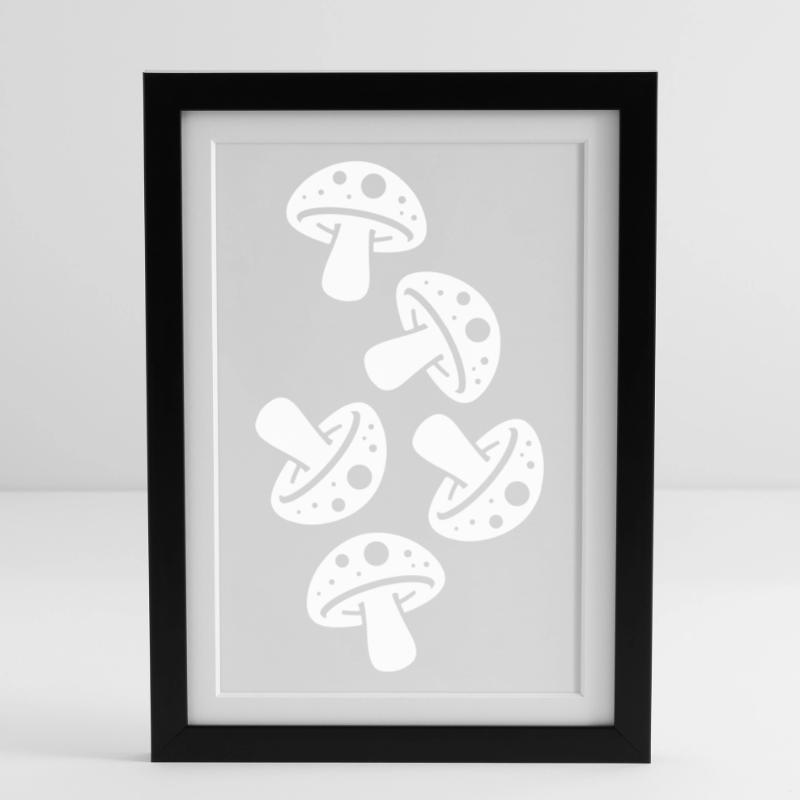 Mushrooms Mushroom Toadstool Framed poster (27 × 37 cm)