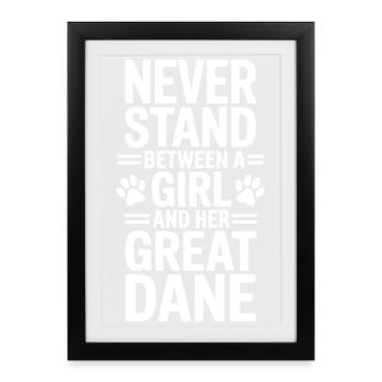 Dogue Allemand disant drôle Cadeau Dogue Allemand - Affiche encadrée (27 × 37 cm) - noir - Devant