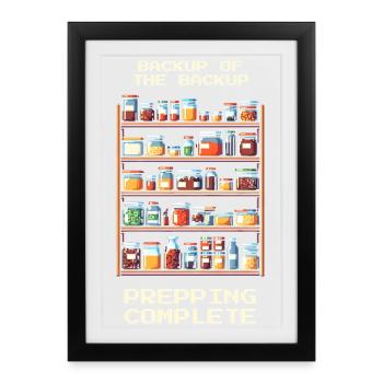 Sauvegarde | Préparation de l’humour - Affiche encadrée (27 × 37 cm) - noir - Devant