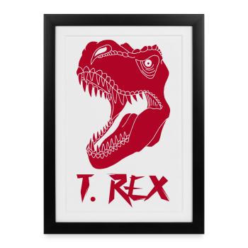 Le tyrannosaure rouge - Affiche encadrée (27 × 37 cm) - noir - Devant