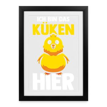Éleveur de poulets Éleveur de ferme poussins - Affiche encadrée (27 × 37 cm) - noir - Devant