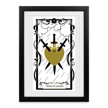 three of swords - Framed poster (27 × 37 cm) - black - Front