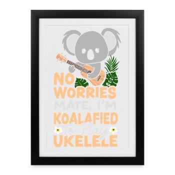 Hawaiian Ukulele Uke Koala No - Framed poster (27 × 37 cm) - black - Front