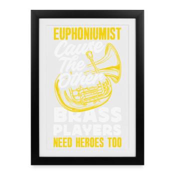 Lecteur d’euphonium vintage - Affiche encadrée (27 × 37 cm) - noir - Devant