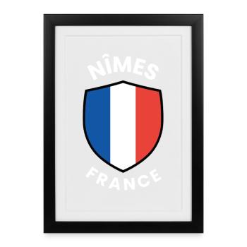 Nîmes France Shield Design - Framed poster (27 × 37 cm) - black - Front