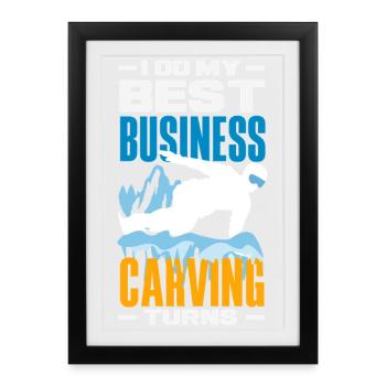 Snowboarding Snowboard Meeting Chairlift - Framed poster (27 × 37 cm) - black - Front