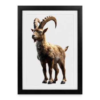 Capricorn Goat Alpine Ibex Capricorn Goats - Framed poster (27 × 37 cm) - black - Front