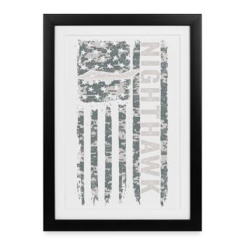 Nighthawk Camouflage militaire américain F117 - Affiche encadrée (27 × 37 cm) - noir - Devant