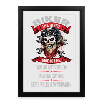 Chaque kilomètre est ma destination - Affiche encadrée (27 × 37 cm) - noir - Devant