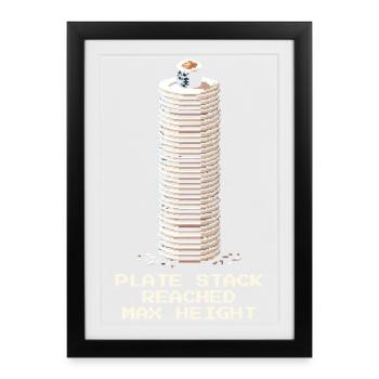 Maximum de piles de plaques | Faire tourner le sushi - Affiche encadrée (27 × 37 cm) - noir - Devant