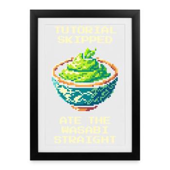 Tutoriel sauté | Wasabi mangé pur - Affiche encadrée (27 × 37 cm) - noir - Devant