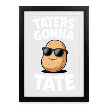 Des patates à la Tate - Affiche encadrée (27 × 37 cm) - noir - Devant