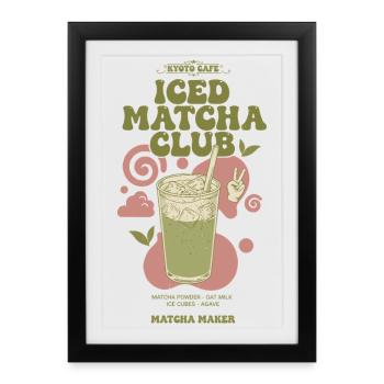 Iced Matcha Club Kyoto Cafe Matcha Maker Green Tea - Framed poster (27 × 37 cm) - black - Front