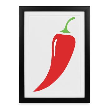 Légumes au piment rouge - Affiche encadrée (27 × 37 cm) - noir - Devant
