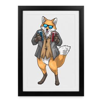 Jeu de cartes Fox Poker Poker Jets - Affiche encadrée (27 × 37 cm) - noir - Devant