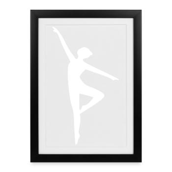 Silhouettes sportives Silhouette d’ombre blanche - Affiche encadrée (27 × 37 cm) - noir - Devant