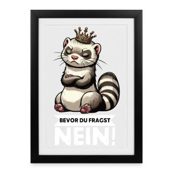 Avant que vous ne demandiez. Pas de furet-furet propriétaire - Affiche encadrée (27 × 37 cm) - noir - Devant