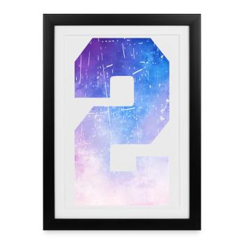 numéro 2 – Cadeau anniversaire 2 ans - Affiche encadrée (27 × 37 cm) - noir - Devant