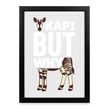 Okapi Lovers Okapi Animal Rare Wildlife Love - Framed poster (27 × 37 cm) - black - Front