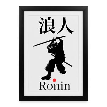 Ronin Samurai Motif - Framed poster (27 × 37 cm) - black - Front