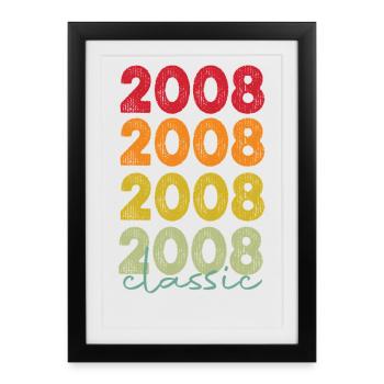18th Birthday 18 Years 2008 Retro - Framed poster (27 × 37 cm) - black - Front