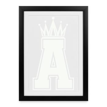 Royal A-Initial logo - Framed poster (27 × 37 cm) - black - Front
