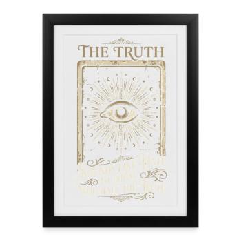 Vintage Esoteric Eye Of Providence Truth Quote - Framed poster (27 × 37 cm) - black - Front