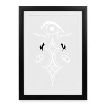 Ornament Eye Glyph Style - Framed poster (27 × 37 cm) - black - Front