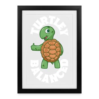Équilibre Tortue - Chakra - Affiche encadrée (27 × 37 cm) - noir - Devant