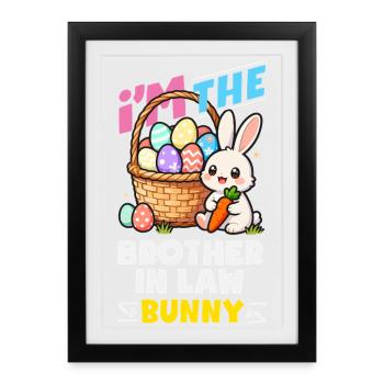 Joyeuse Pâques, douce chasse aux œufs du lapin, œufs de Pâques - Affiche encadrée (27 × 37 cm) - noir - Devant